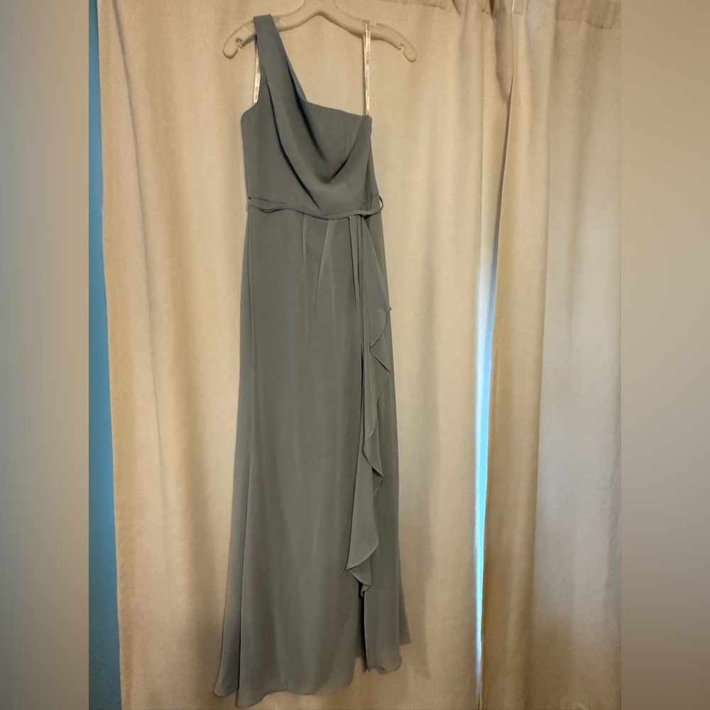 Dusty Blue One-Shoulder Dress
